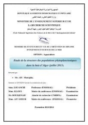 Etude de la structure des populations phytoplanctoniques dans la baie d'Alger (juillet 2013)