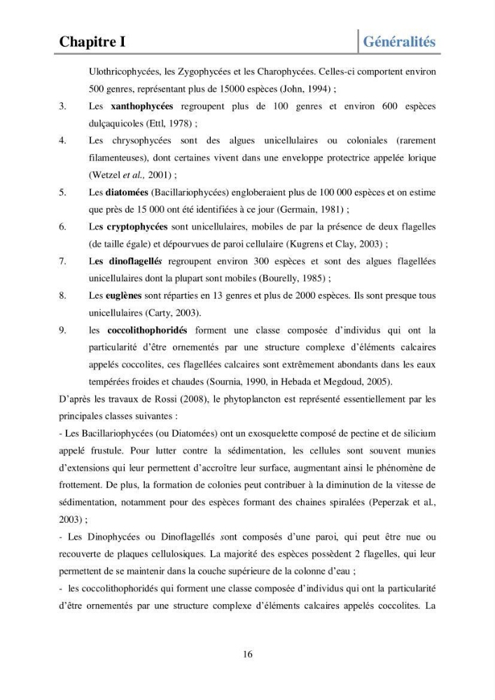 Etude de la structure des populations phytoplanctoniques dans la baie d\'Alger (juillet 2013)