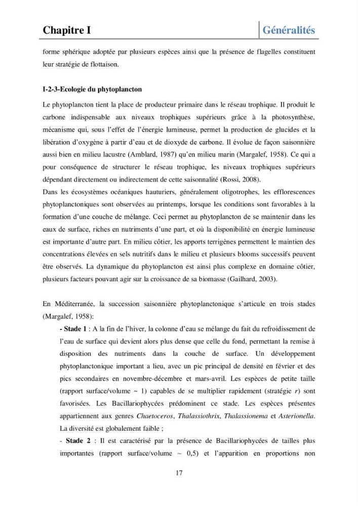 Etude de la structure des populations phytoplanctoniques dans la baie d\'Alger (juillet 2013)