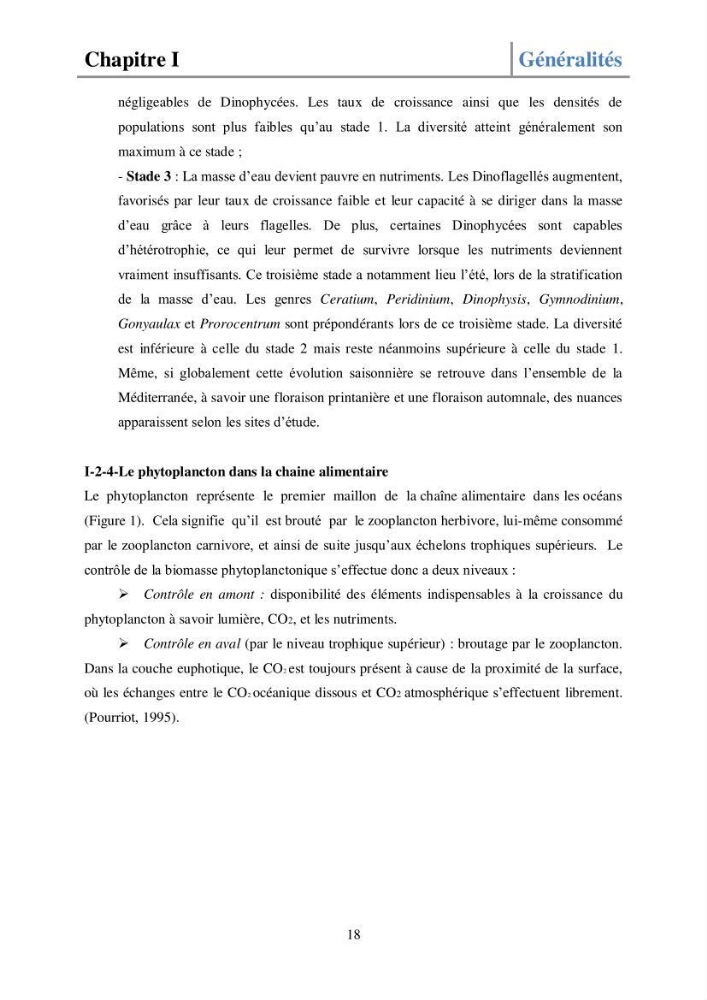 Etude de la structure des populations phytoplanctoniques dans la baie d\'Alger (juillet 2013)