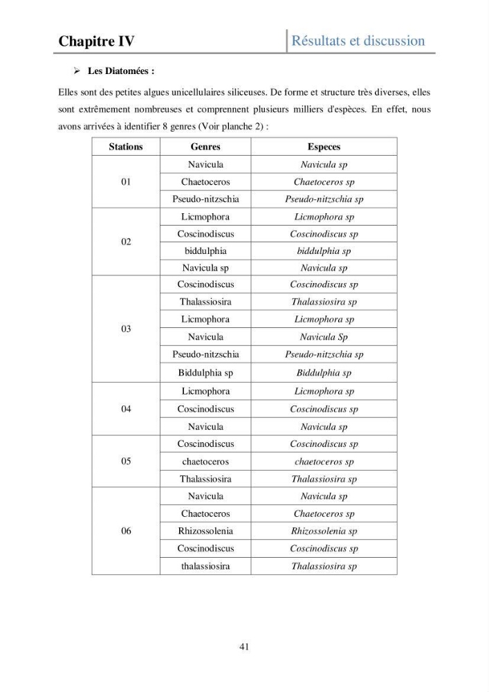 Etude de la structure des populations phytoplanctoniques dans la baie d\'Alger (juillet 2013)