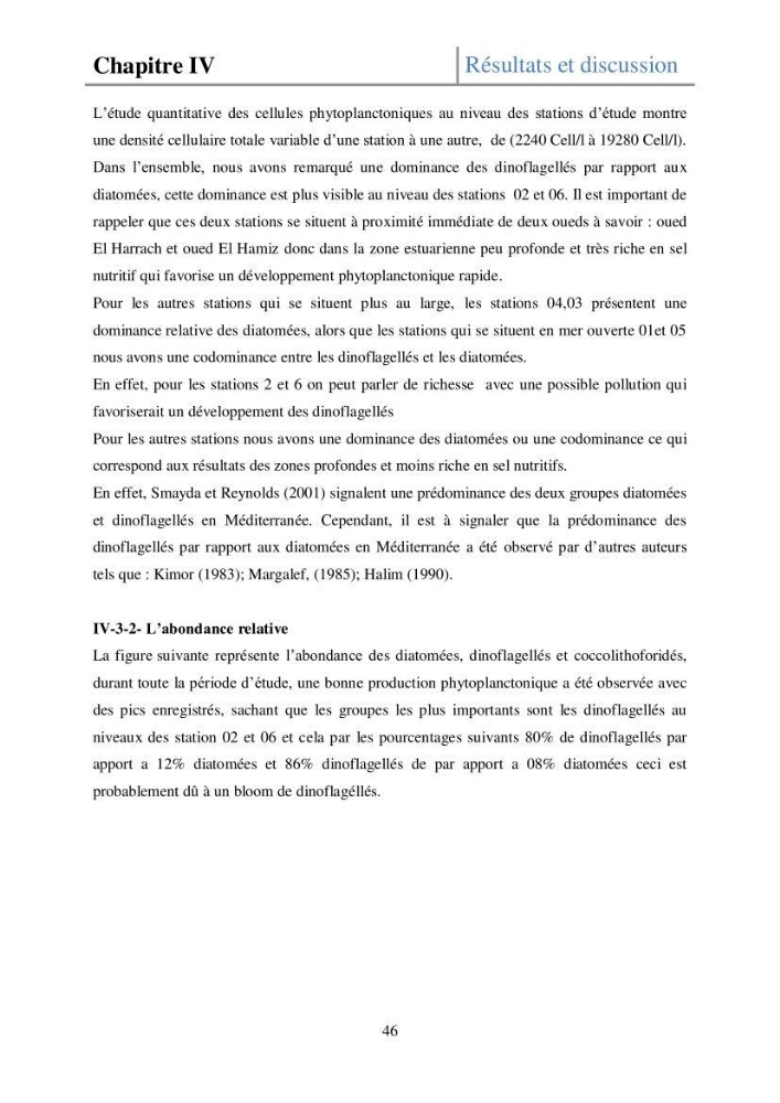 Etude de la structure des populations phytoplanctoniques dans la baie d\'Alger (juillet 2013)