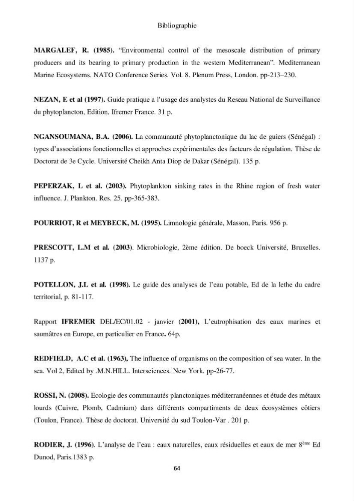 Etude de la structure des populations phytoplanctoniques dans la baie d\'Alger (juillet 2013)