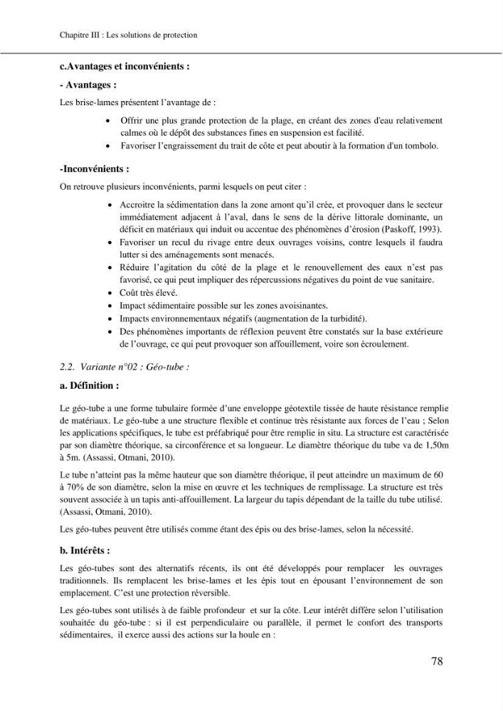 Aménagement et protection du rivage de Bir El djir-Oran