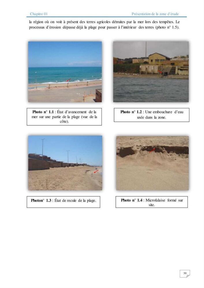 Modélisation numérique des paramètres sédimentologique et de pollution le long d\'une côte