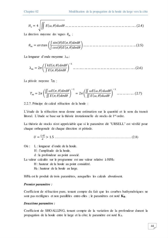 Modélisation numérique des paramètres sédimentologique et de pollution le long d\'une côte