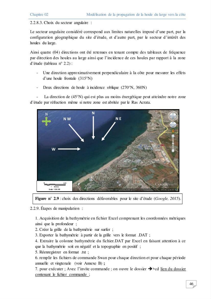 Modélisation numérique des paramètres sédimentologique et de pollution le long d\'une côte