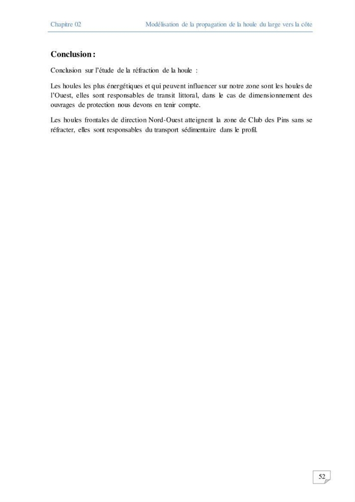 Modélisation numérique des paramètres sédimentologique et de pollution le long d\'une côte