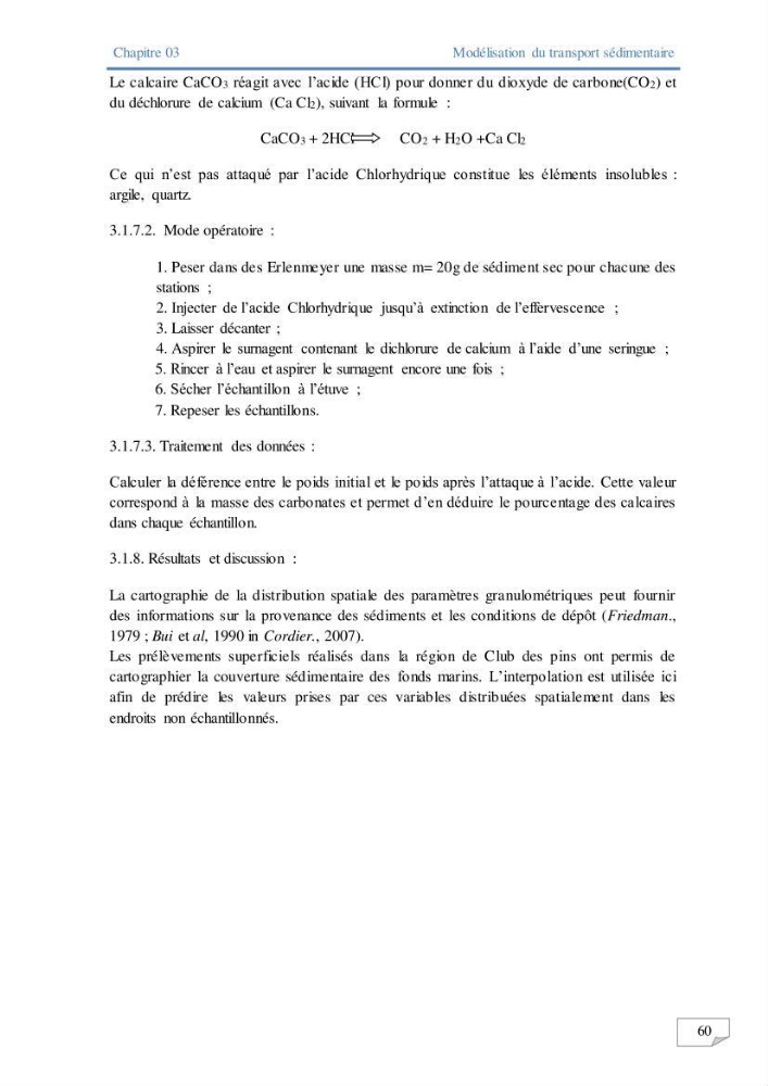 Modélisation numérique des paramètres sédimentologique et de pollution le long d\'une côte