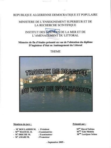Travaux de dragage du port de Bou Haroun Travaux de dragage du port de Bou Haroun
