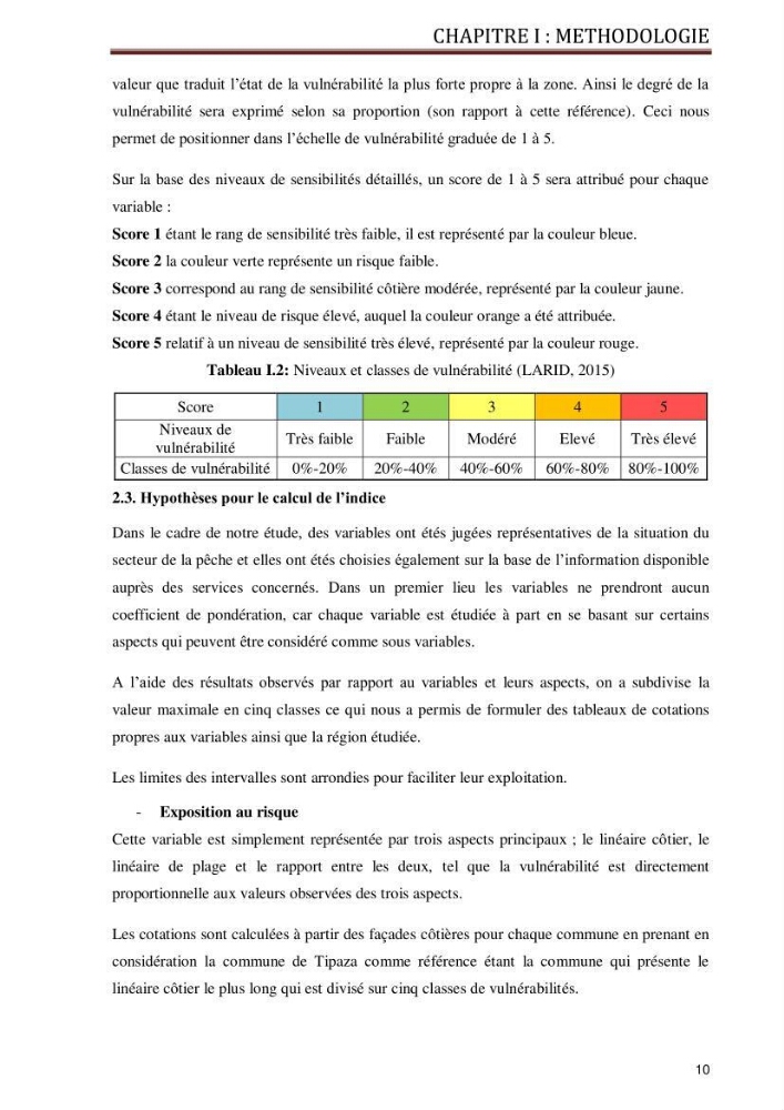 Evaluation de la vulnérabilité socio-économique du secteur de la pêche face à une pollution potentielle par les hydrocarbures dans la baie de Bou-Ismail