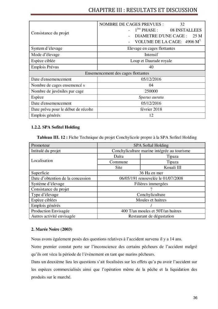 Evaluation de la vulnérabilité socio-économique du secteur de la pêche face à une pollution potentielle par les hydrocarbures dans la baie de Bou-Ismail