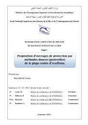 Proposition d'ouvrages de protection par méthodes douces (géotextiles) de la plage centre d'Azeffoun: