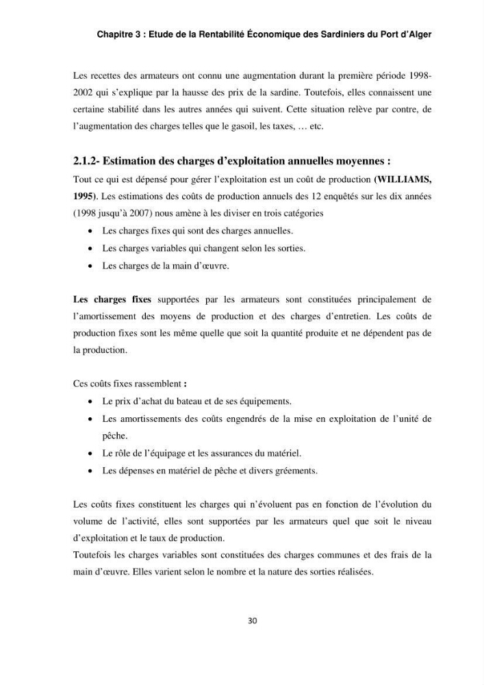 L\'étude de la rentabilité économique des unités de pêche (cas des sardiniers du port d\'alger)