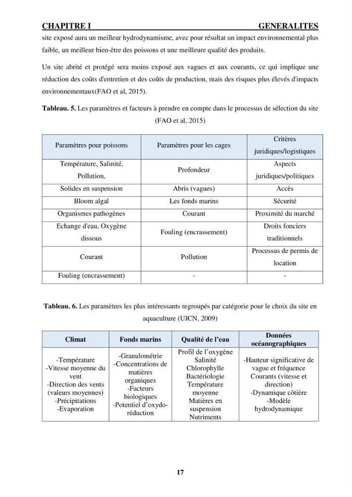 Contribution à la mise en place d’un protocole de gestion des fermes piscicoles en cages marines