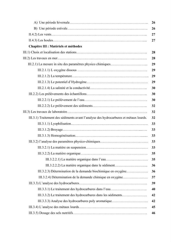Les paramétres physico-chimiques et la pollution dans les l\'eau et le sédiment dans le port de Sidi Fredj