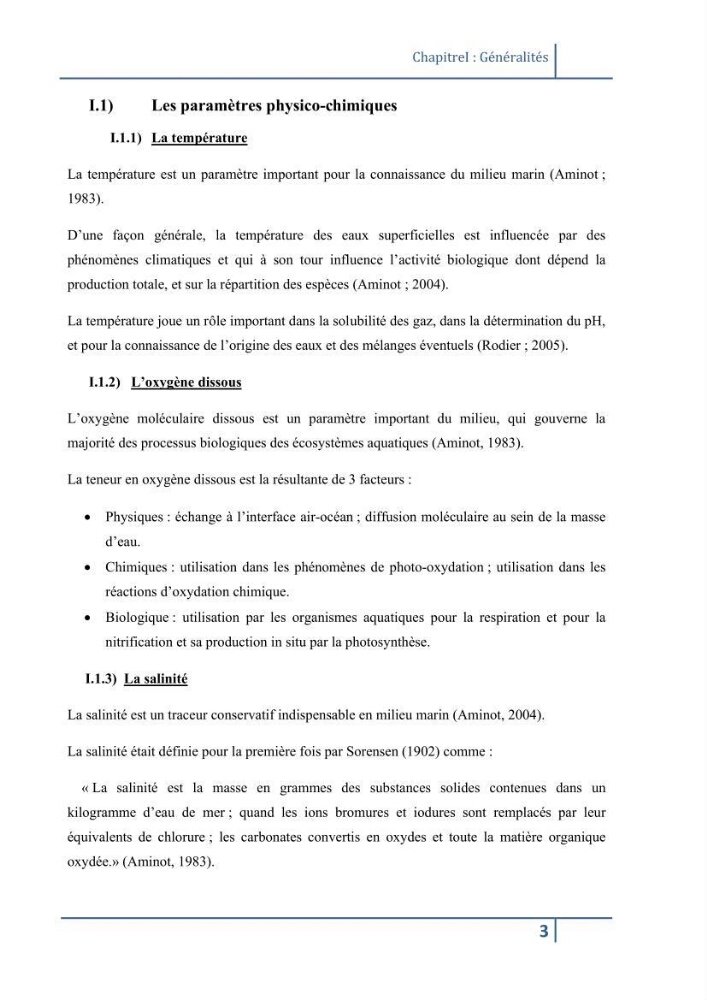 Les paramétres physico-chimiques et la pollution dans les l\'eau et le sédiment dans le port de Sidi Fredj