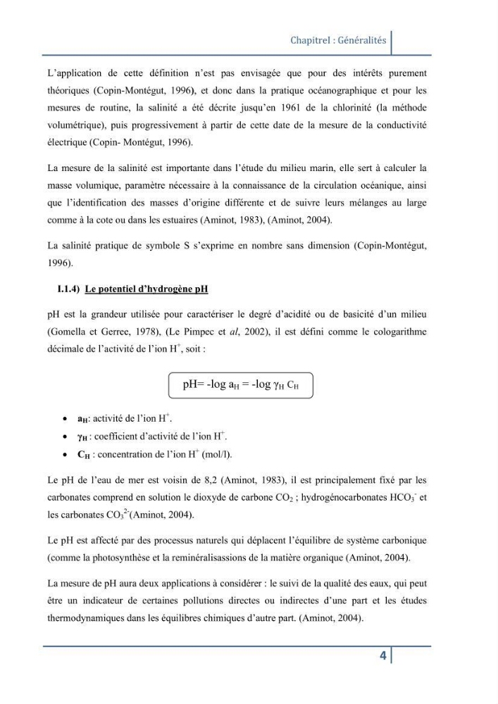 Les paramétres physico-chimiques et la pollution dans les l\'eau et le sédiment dans le port de Sidi Fredj