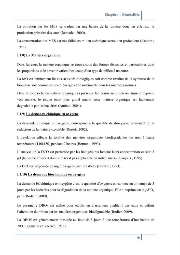 Les paramétres physico-chimiques et la pollution dans les l\'eau et le sédiment dans le port de Sidi Fredj