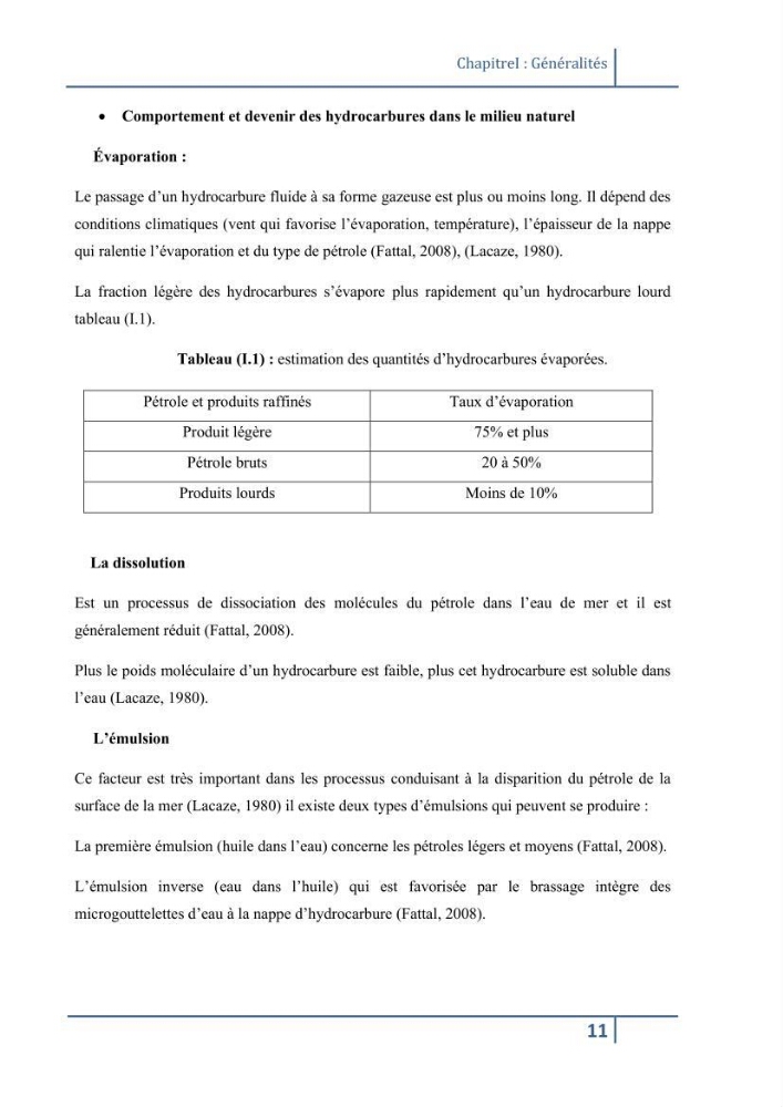 Les paramétres physico-chimiques et la pollution dans les l\'eau et le sédiment dans le port de Sidi Fredj