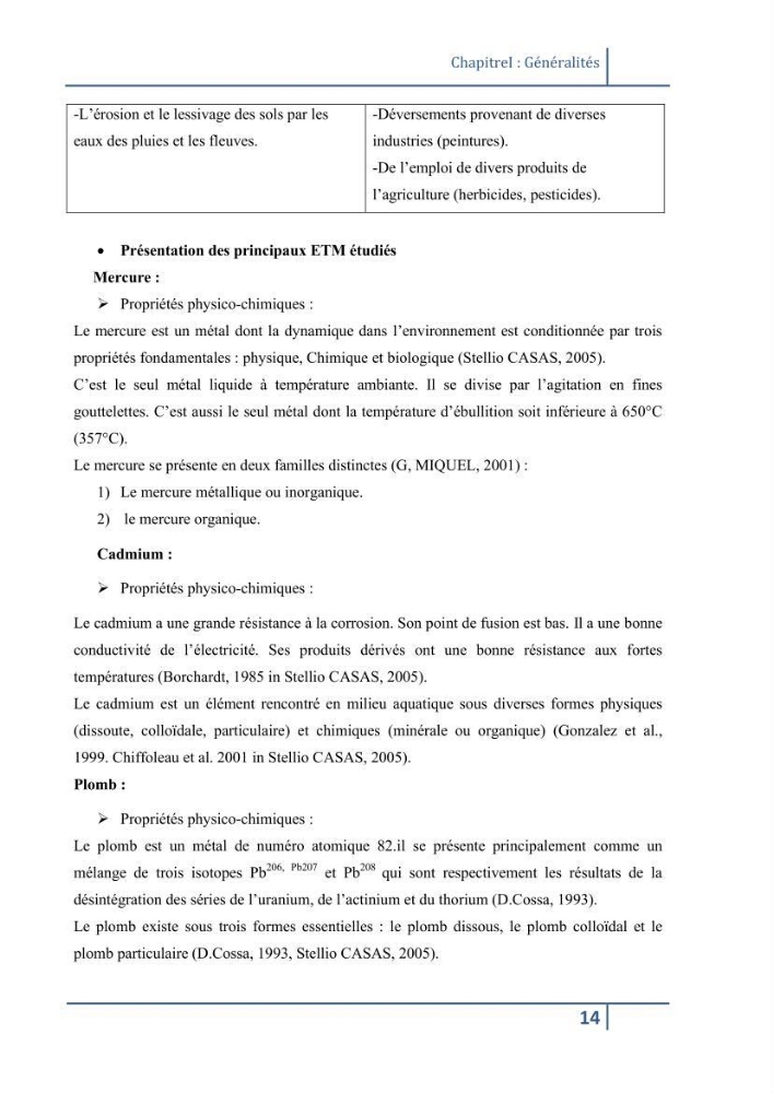 Les paramétres physico-chimiques et la pollution dans les l\'eau et le sédiment dans le port de Sidi Fredj