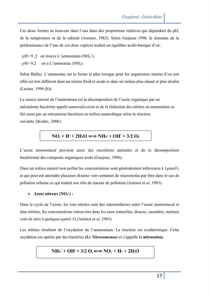 Les paramétres physico-chimiques et la pollution dans les l\'eau et le sédiment dans le port de Sidi Fredj