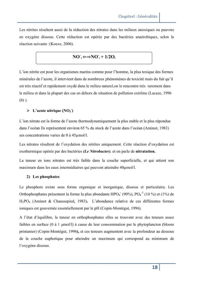 Les paramétres physico-chimiques et la pollution dans les l\'eau et le sédiment dans le port de Sidi Fredj