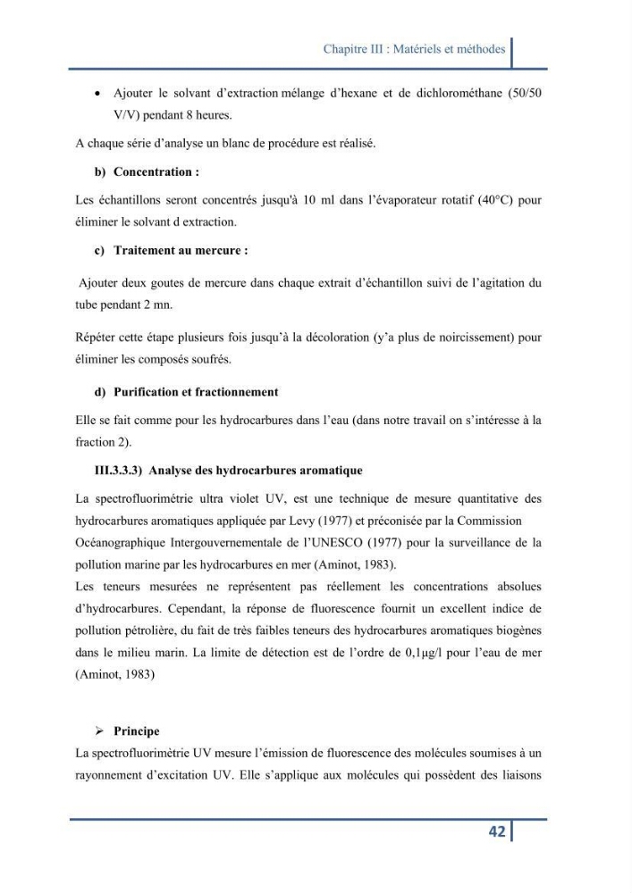 Les paramétres physico-chimiques et la pollution dans les l\'eau et le sédiment dans le port de Sidi Fredj