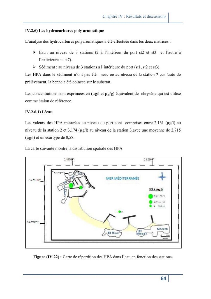 Les paramétres physico-chimiques et la pollution dans les l\'eau et le sédiment dans le port de Sidi Fredj