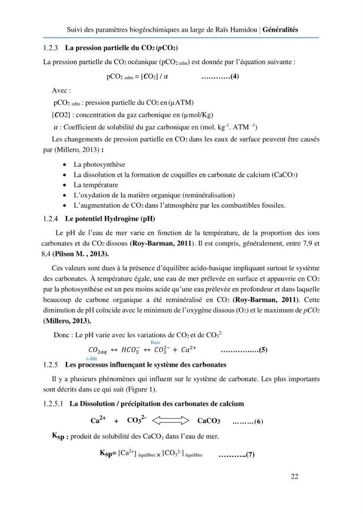 Suivi des paramètres biogéochimiques au large de Rais Hamidou entre Avril et juillet 2019:
