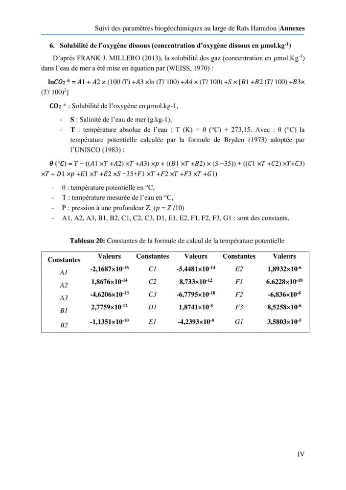 Suivi des paramètres biogéochimiques au large de Rais Hamidou entre Avril et juillet 2019: