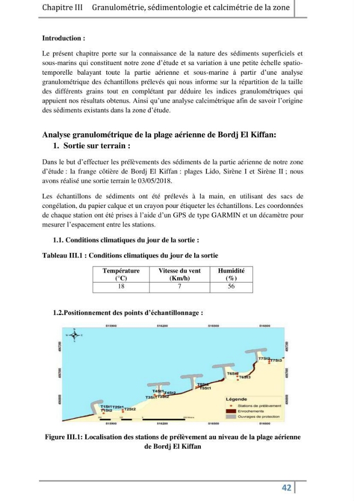 Morphodynamique et modélisation hydro-sédimentaire des plages du littoral centre Algérois « cas de la frange côtière Bordj El Kiffan »