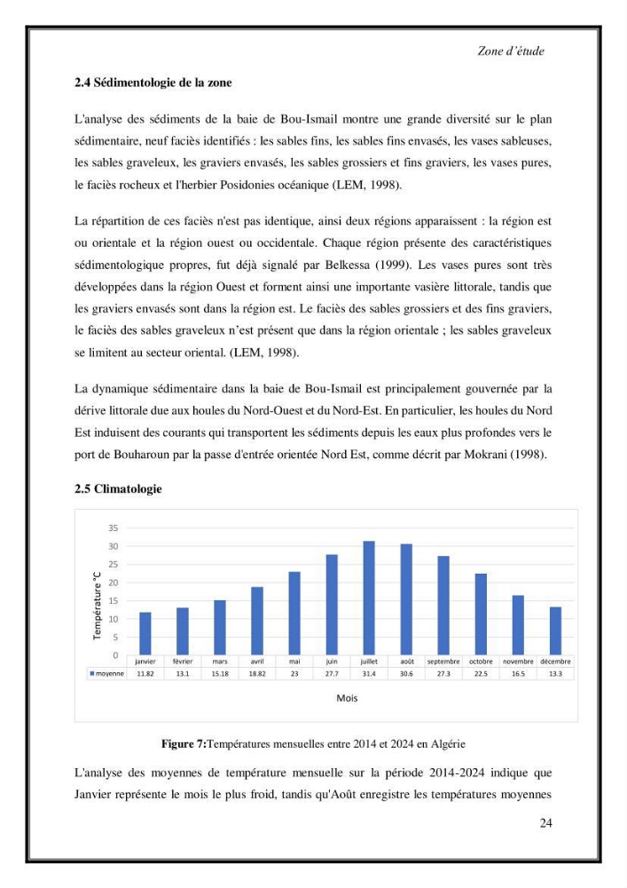 Contribution à l\'étude du cycle annuel des flux air-mer en Co2 dans la baie de BouIsmail