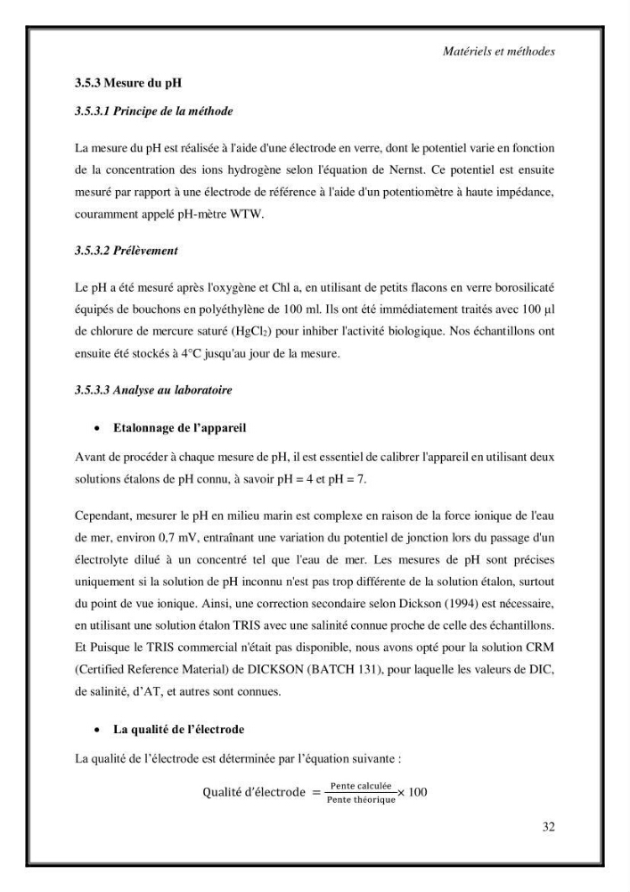 Contribution à l\'étude du cycle annuel des flux air-mer en Co2 dans la baie de BouIsmail