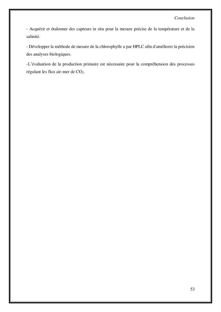 Contribution à l\'étude du cycle annuel des flux air-mer en Co2 dans la baie de BouIsmail