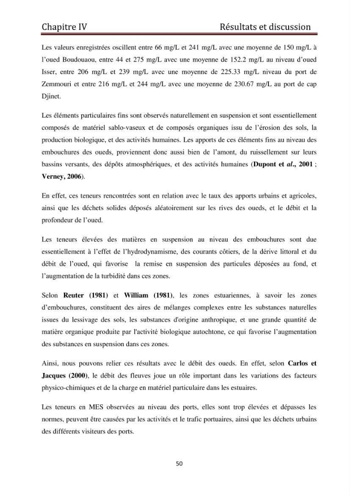 Evaluation du taux de la pollution des eaux et des sédiments par les métaux lourds au niveau du littoral de Boumerdes
