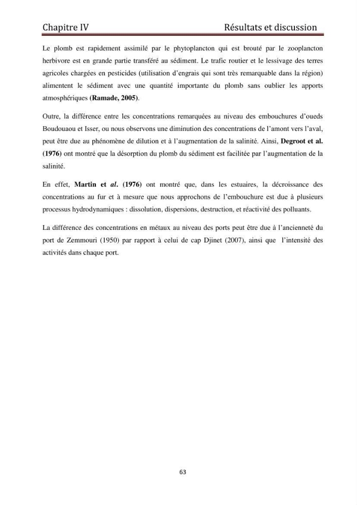 Evaluation du taux de la pollution des eaux et des sédiments par les métaux lourds au niveau du littoral de Boumerdes