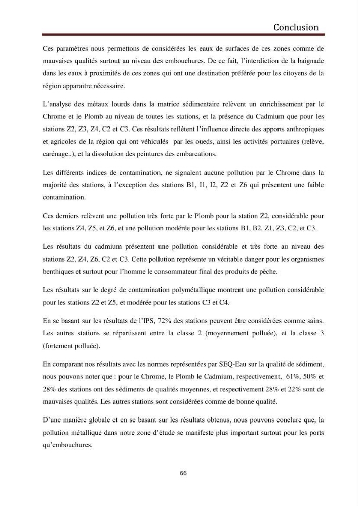 Evaluation du taux de la pollution des eaux et des sédiments par les métaux lourds au niveau du littoral de Boumerdes