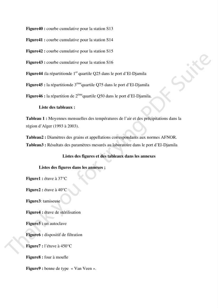 Contribution à l\'étude d\'analyse granulométrique et bactériologique au niveau de port d\'El-Djamila