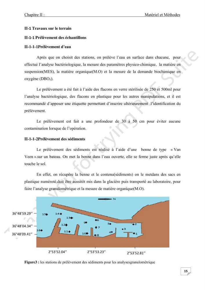 Contribution à l\'étude d\'analyse granulométrique et bactériologique au niveau de port d\'El-Djamila