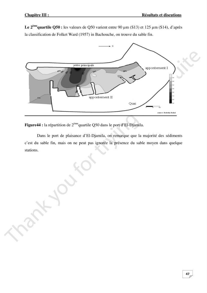 Contribution à l\'étude d\'analyse granulométrique et bactériologique au niveau de port d\'El-Djamila