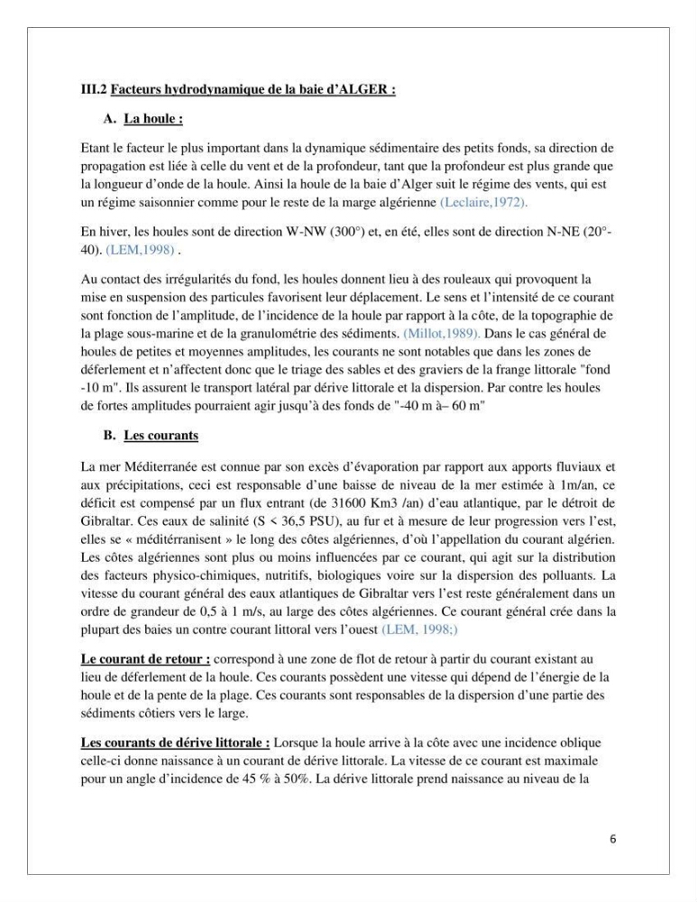 Propositions d\'aménagement et de protection par les méthodes dites \"SOFT\": cas de la baie d\'Alger