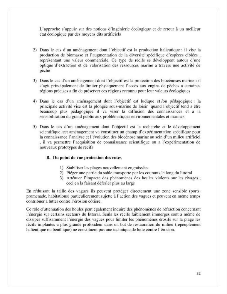 Propositions d\'aménagement et de protection par les méthodes dites \"SOFT\": cas de la baie d\'Alger