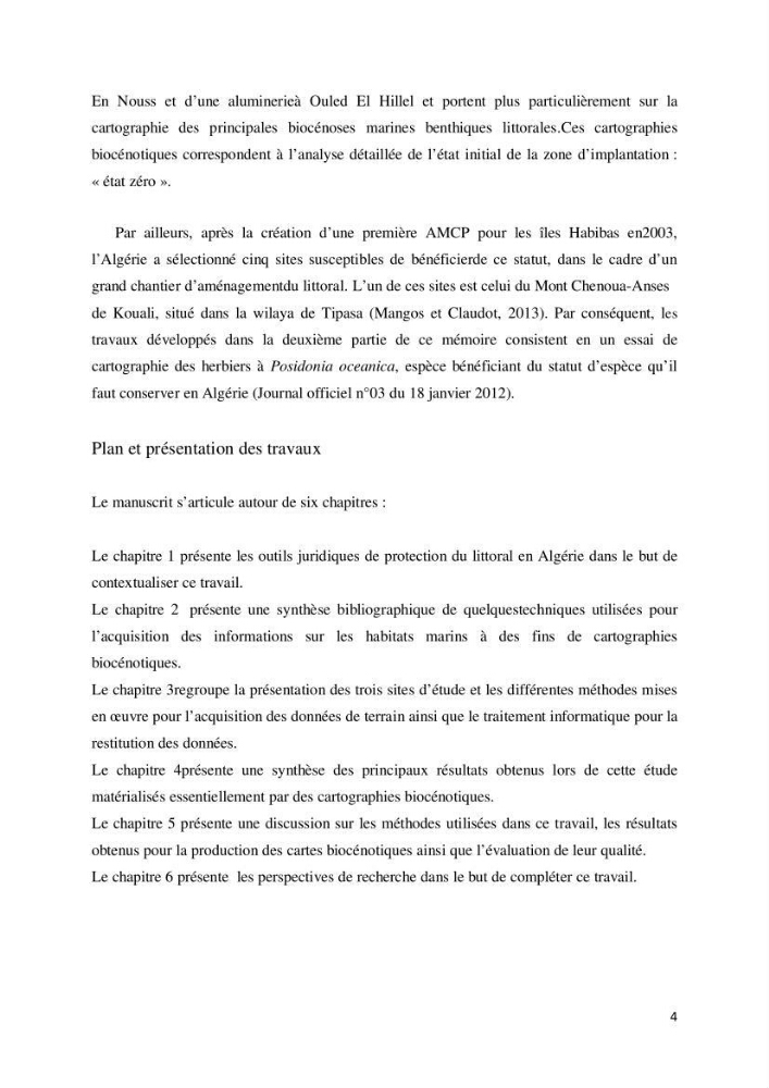 Contribution à la cartographie des habitas marins dans le cadre d\'une étude d\'impact
