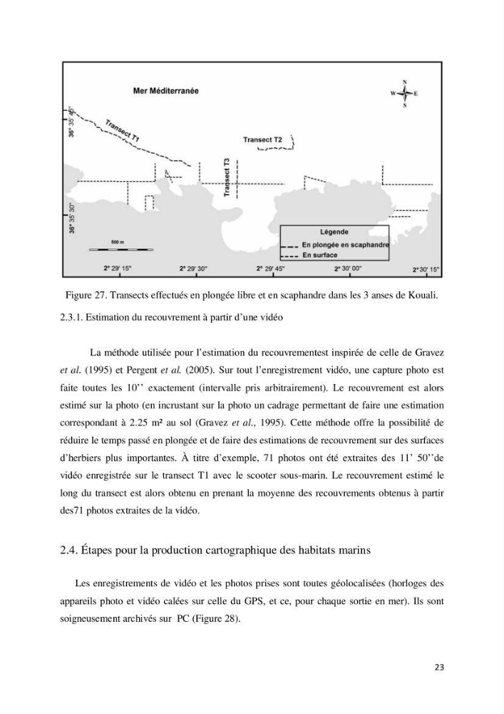 Contribution à la cartographie des habitas marins dans le cadre d\'une étude d\'impact