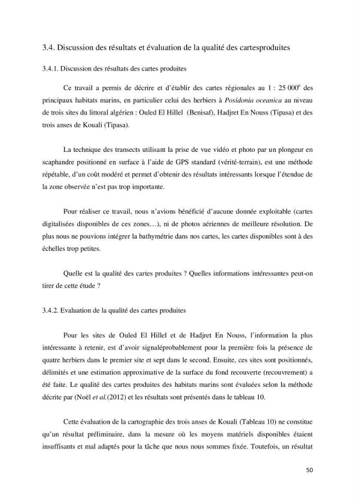 Contribution à la cartographie des habitas marins dans le cadre d\'une étude d\'impact
