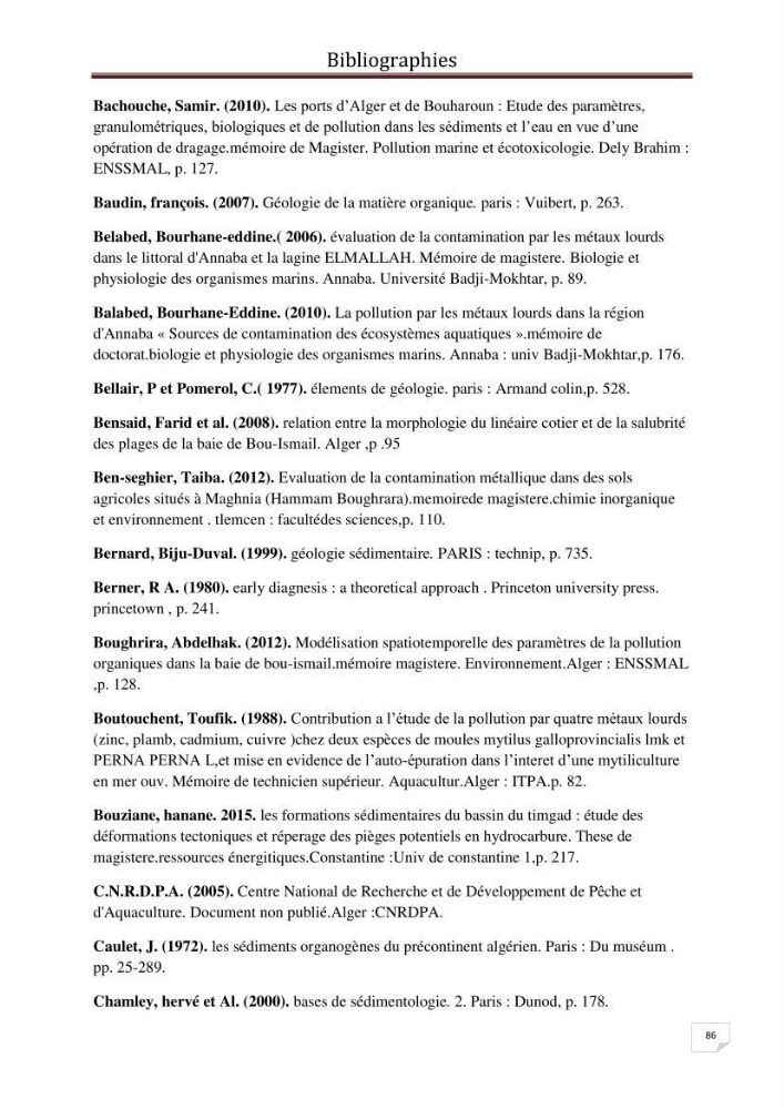 Etude des métaux traces dans les sédiments à l’embouchure métaux traces dans les sédiments à l’embouchure