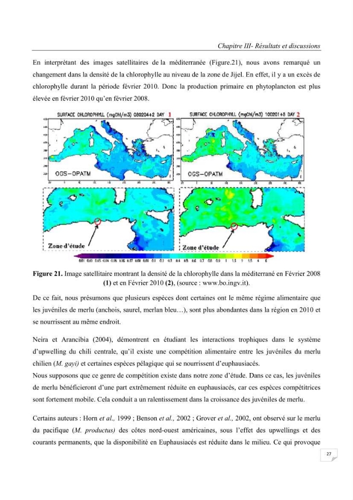 Etude des variabilités interannuelle et interrégionale du taux de croissance des juvéniles de merlu (merluccius merluccius) dans les baies de Jijel et de Dellys