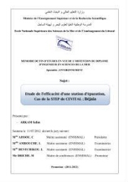 Etude de l'efficacité d'une station d'épuration: cas de la Step de Cevital : Béjaia