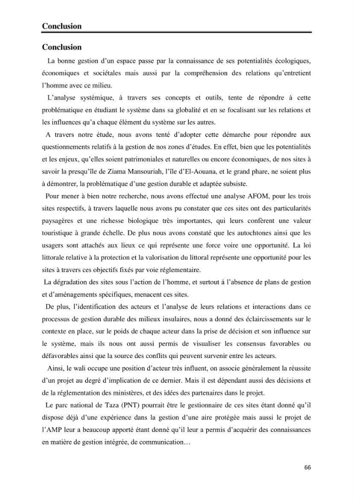 Milieux insulaires, quel avenir? étude d\'intégration des iles et ilots dans le processus de gouvernance de la future aire marine protégée du Parc National de Taza-Jijel
